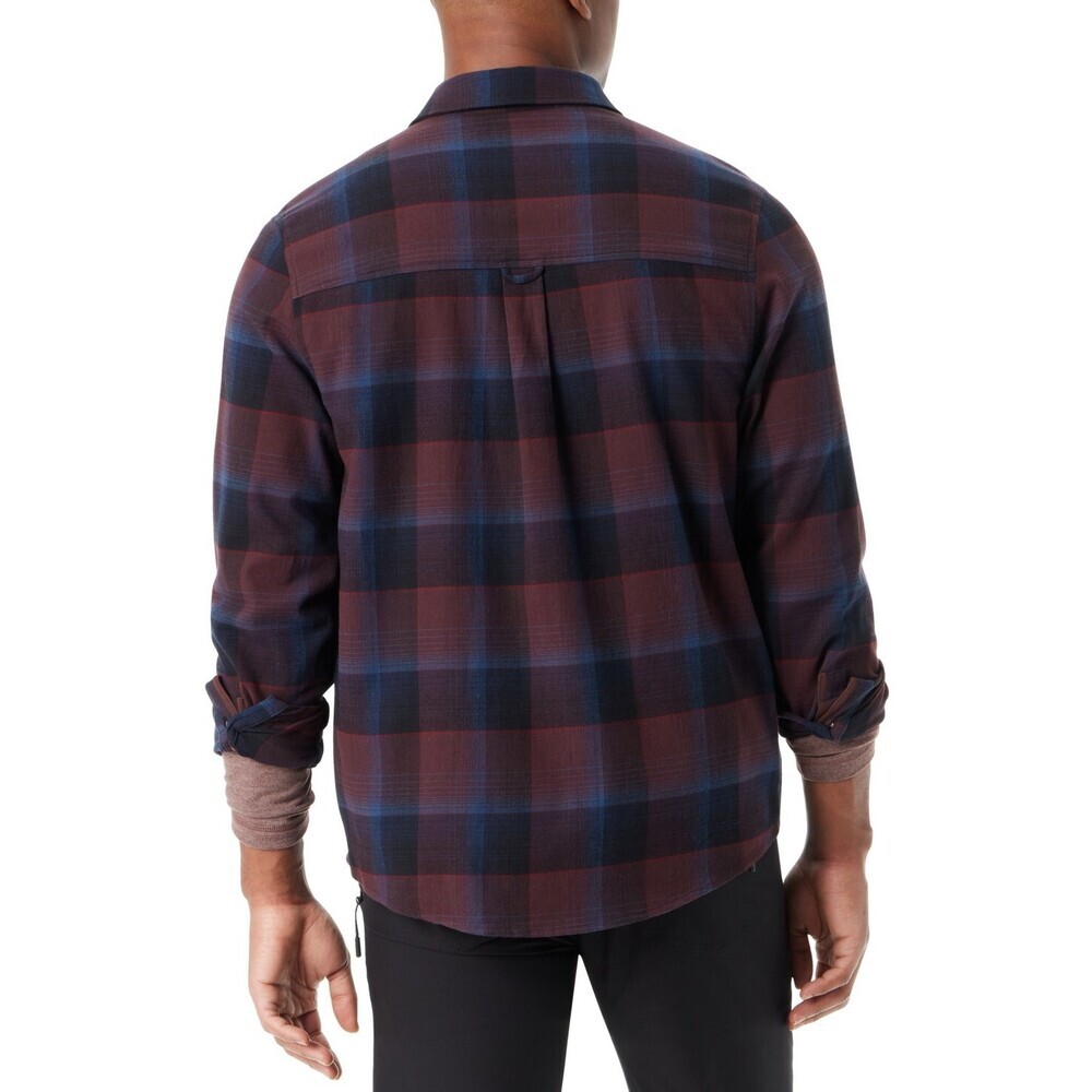 Bass Outdoor Shirt Men's M Fudge Plaid Long Sleeve Button-Up Classic Fit MAC42 - Picture 2 of 8